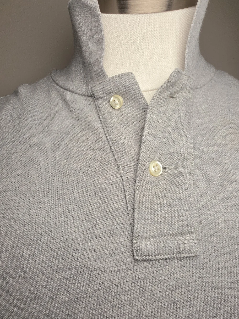Rugby Ralph Lauren Light Gray Polo with Navy 'R' Crest